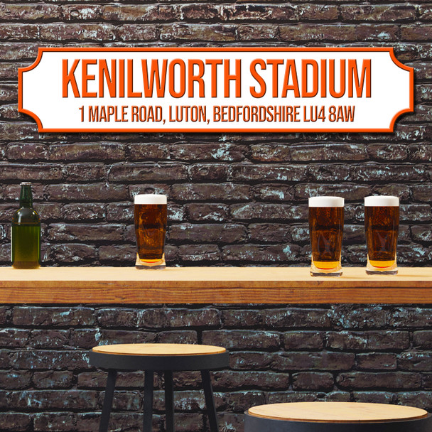 Luton Town Kenilworth Stadium White & Orange Any Text Football Club 3D Train Street Sign