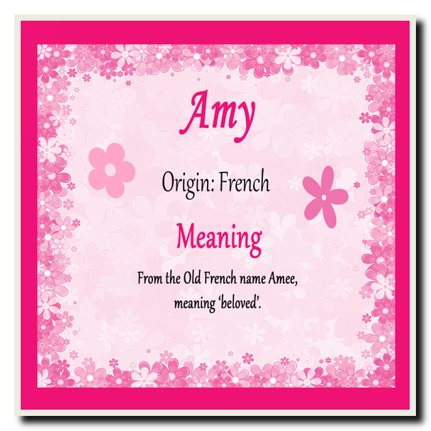 Amy Personalised Name Meaning Coaster