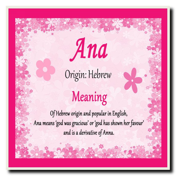Ana Personalised Name Meaning Coaster