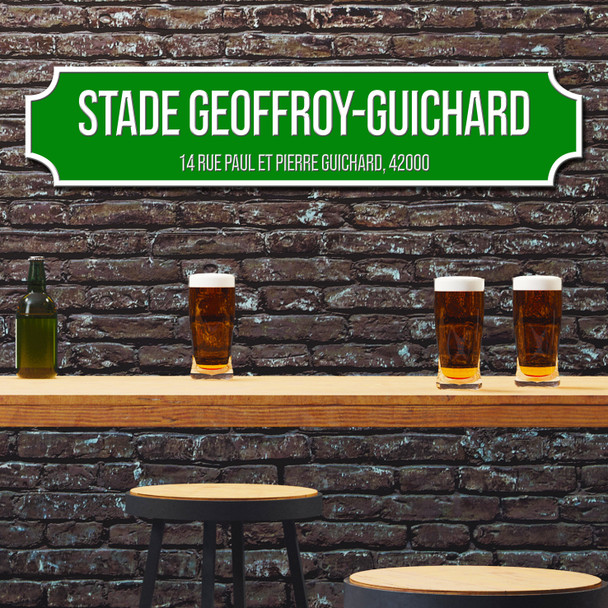 As Saint-Étienne Stade Geoffroy-Guichard Green & White Stadium Football Club 3D Street Sign