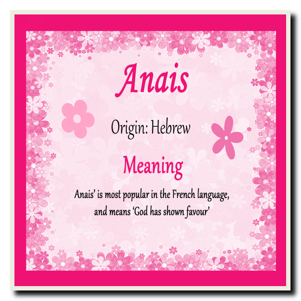 Anais Personalised Name Meaning Coaster