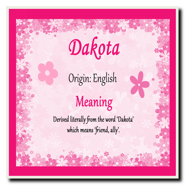 Dakota Personalised Name Meaning Coaster