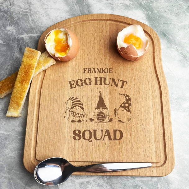 Easter Gnomes Egg Personalised Gift Bread Eggs Toast Breakfast Serving Board