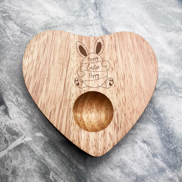 Easter Bunny Egg Personalised Gift Heart Shaped Breakfast Egg Holder Board