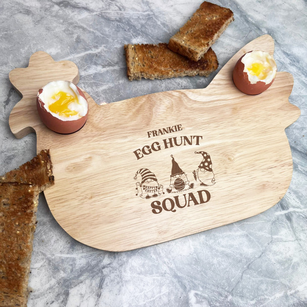 Easter Gnomes With Egg Personalised Gift Eggs & Toast Chicken Breakfast Board