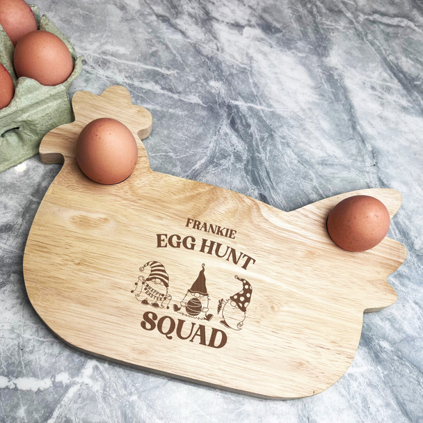 Easter Gnomes With Egg Personalised Gift Eggs & Toast Chicken Breakfast Board