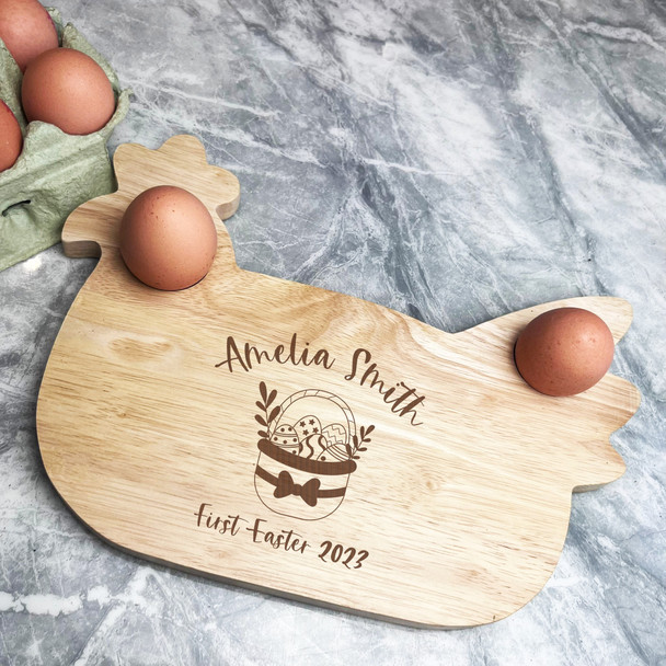 First Easter Baby Personalised Gift Eggs Toast Chicken Breakfast Board