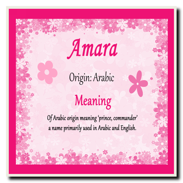 Amara Personalised Name Meaning Coaster