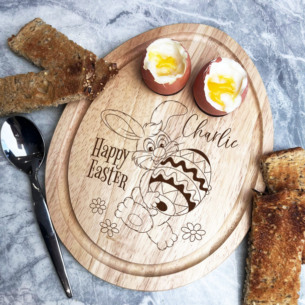 Easter Bunny Big Easter Egg Personalised Gift Toast Egg Breakfast Serving Board