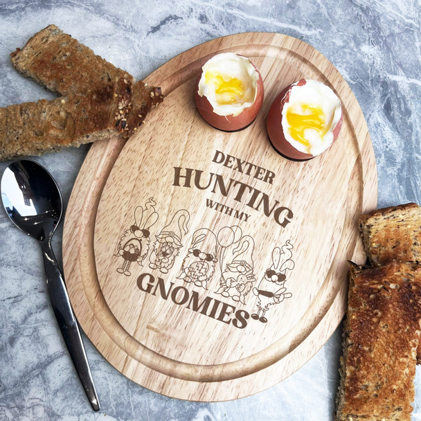 Easter Gnomes Bunny Personalised Gift Toast Egg Breakfast Serving Board
