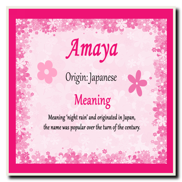 Amaya Personalised Name Meaning Coaster