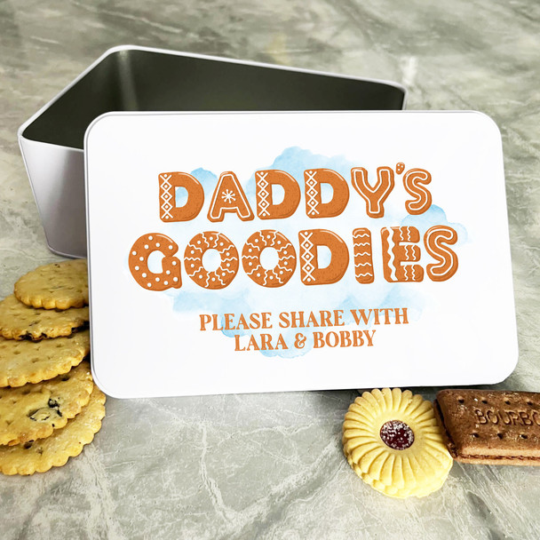 Daddy's Goodies To Share Personalised Gift Cookies Treats Biscuit Tin