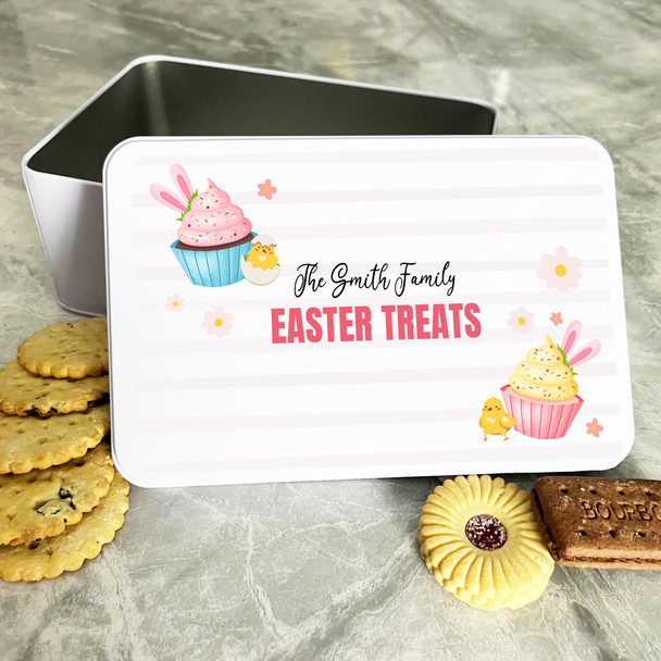 Easter Cupcakes Bunny Ears Personalised Gift Baking Cake Tin
