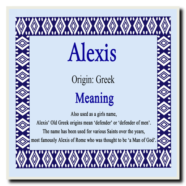 Alexis Personalised Name Meaning Coaster