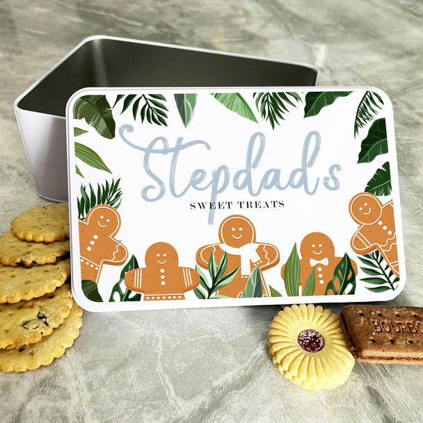 Gingerbread Step Dad's Sweet Treats Personalised Gift Cookies Treats Biscuit Tin