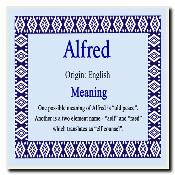 Alfred Personalised Name Meaning Coaster