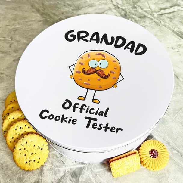 Grandad Official Cookie Tester Personalised Gift Cookies Treats Biscuit Tin