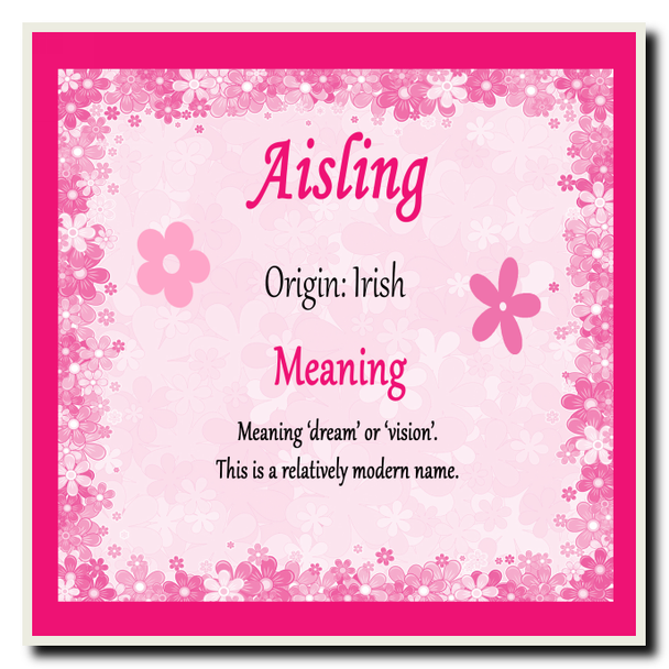 Aisling Personalised Name Meaning Coaster