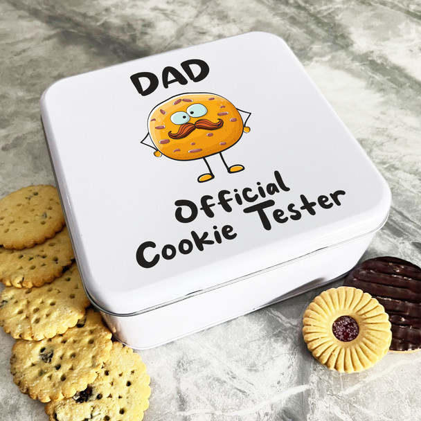 Official Cookie Tester Dad Personalised Gift Cookies Treats Biscuit Tin