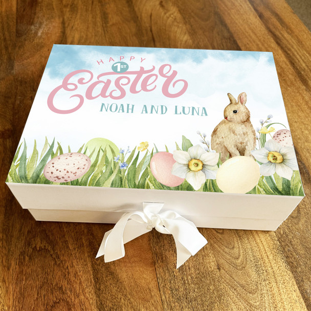 First Easter Rabbit Sky Personalised Keepsake Hamper Gift Box