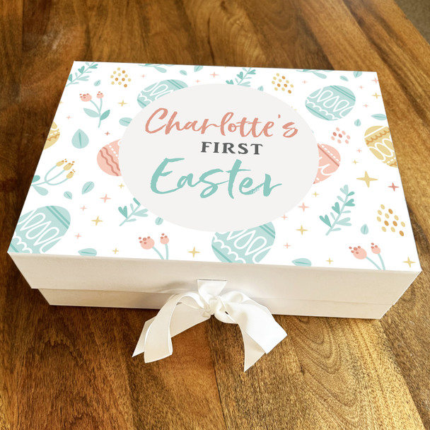 Pastel Eggs First Easter Personalised Keepsake Hamper Gift Box