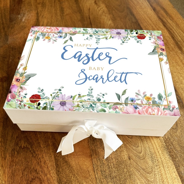 Wildflowers Pretty Happy Easter Personalised Keepsake Hamper Gift Box