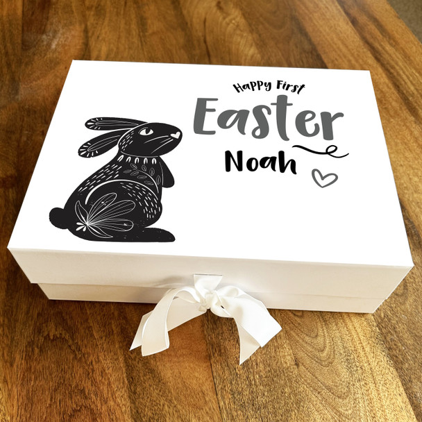 Black Rabbit First Easter Personalised Keepsake Hamper Gift Box