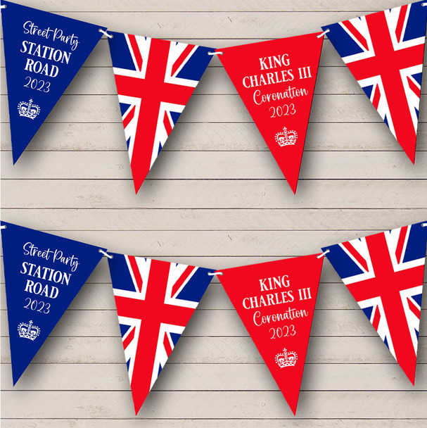 Street Party Union Jack His Majesty King Charles Coronation Flag Banner Bunting