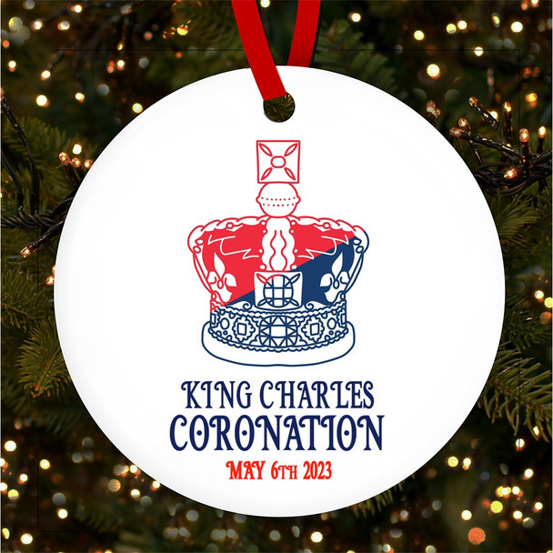 Line Crown Jewels King Charles III Coronation Souvenir Round Hanging Ornament