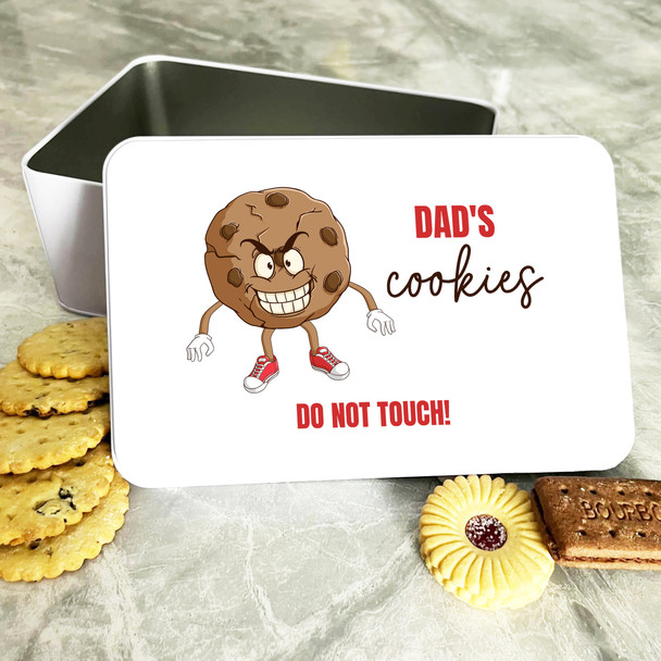 Funny Angry Cookie Dad's Rectangle Personalised Biscuit Tin