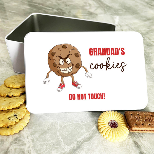 Funny Angry Cookie Grandad's Rectangle Personalised Biscuit Tin