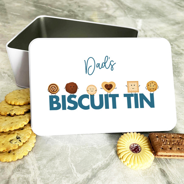 Funny Cookies Dad's Biscuit Tin Personalised Rectangle