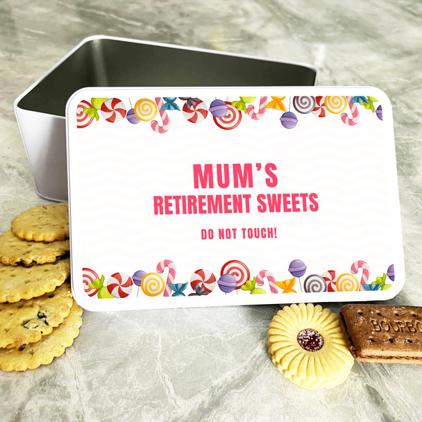 Mum's Retirement Sweets Rectangle Personalised Treat Tin