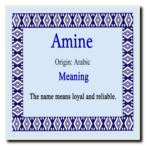 Amine Personalised Name Meaning Coaster