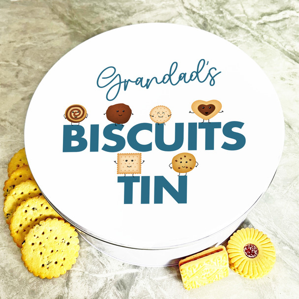 Round Funny Cookies Grandad's Personalised Biscuit Tin