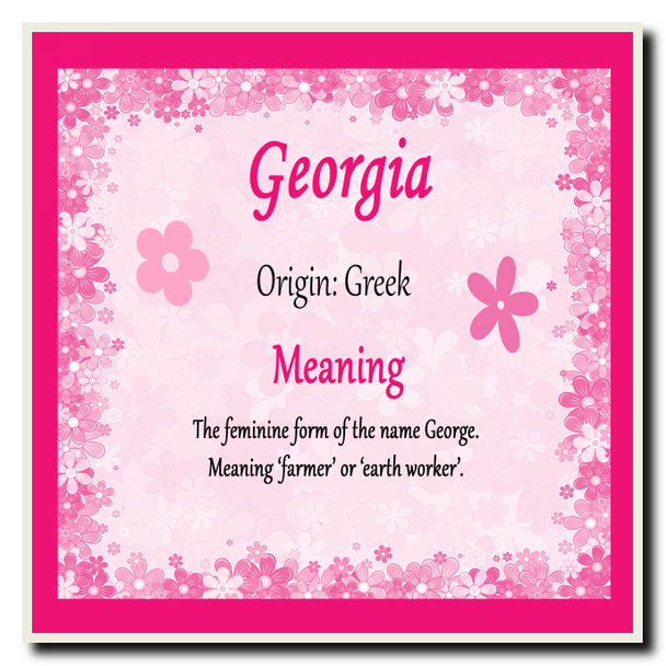 Georgia Personalised Name Meaning Coaster