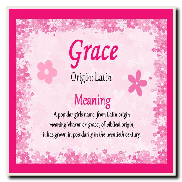 Grace Personalised Name Meaning Coaster