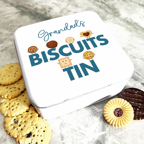 Square Funny Cookies Grandad's Personalised Biscuit Tin