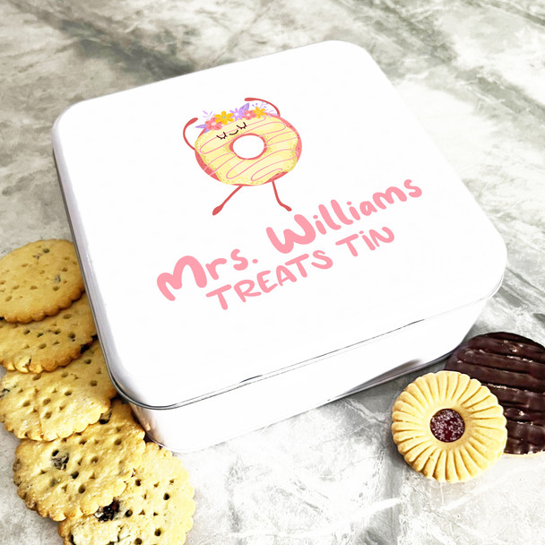 Square Funny Mrs Wife Doughnut Personalised Treat Tin