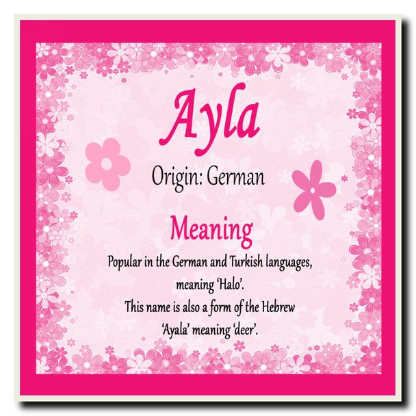 Ayla Personalised Name Meaning Coaster