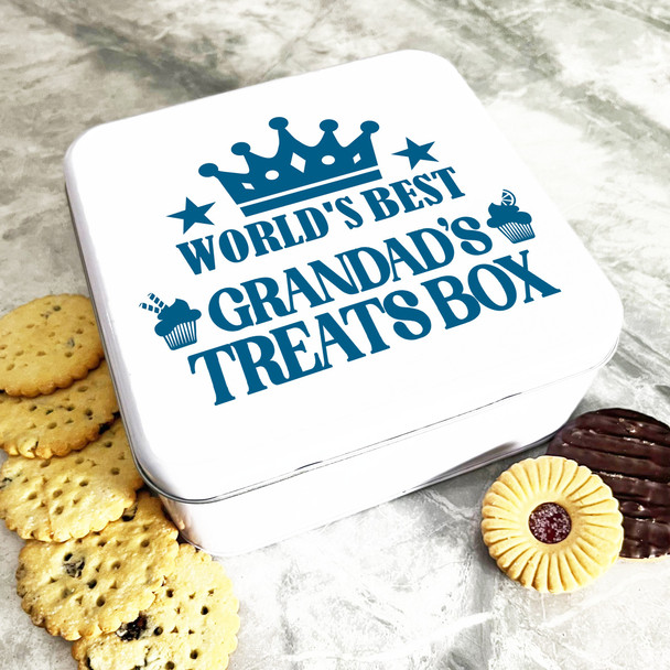 Square World's Best Grandad Treats Box Personalised Treat Tin