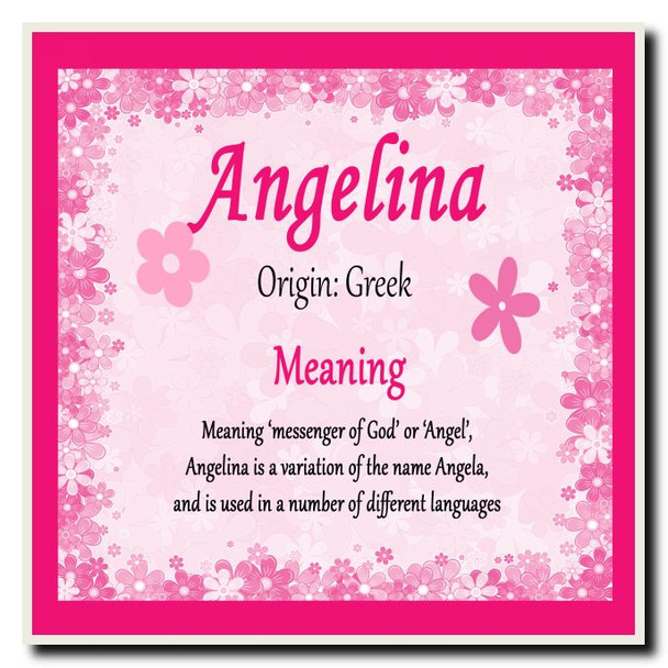 Angelina Personalised Name Meaning Coaster