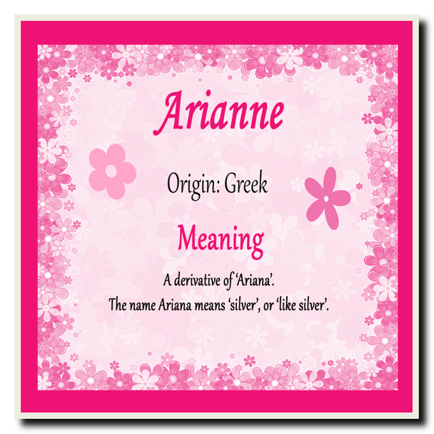 Arianne Personalised Name Meaning Coaster