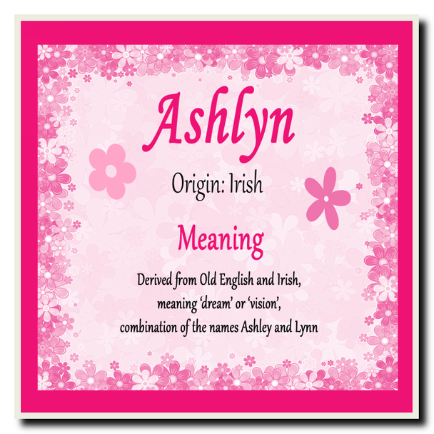 Ashlyn Personalised Name Meaning Coaster