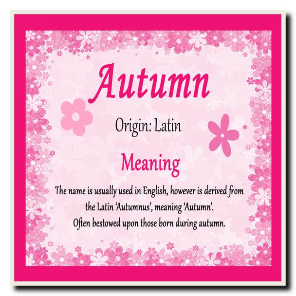 Autumn Personalised Name Meaning Coaster