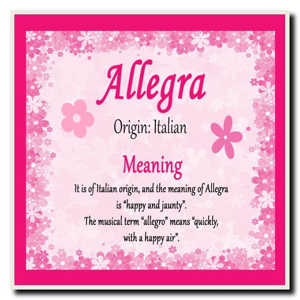 Allegra Personalised Name Meaning Coaster