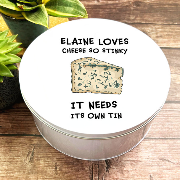 Round Funny Novelty Stinky Cheese Storage Blue Cheese Personalised Cheese Tin