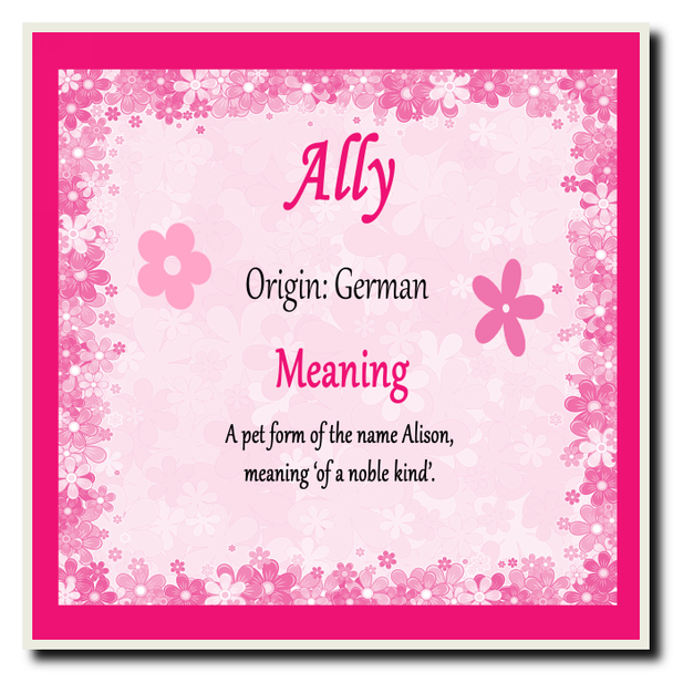Ally Personalised Name Meaning Coaster