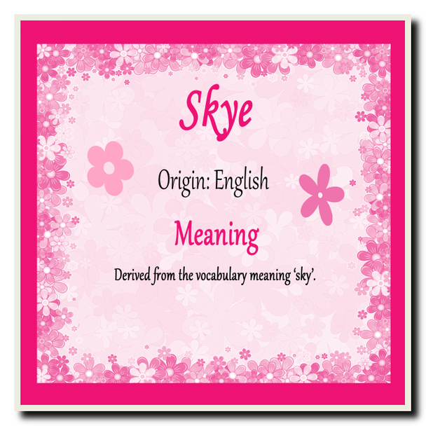 Skye Personalised Name Meaning Coaster