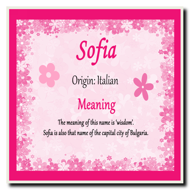 Sofia Personalised Name Meaning Coaster